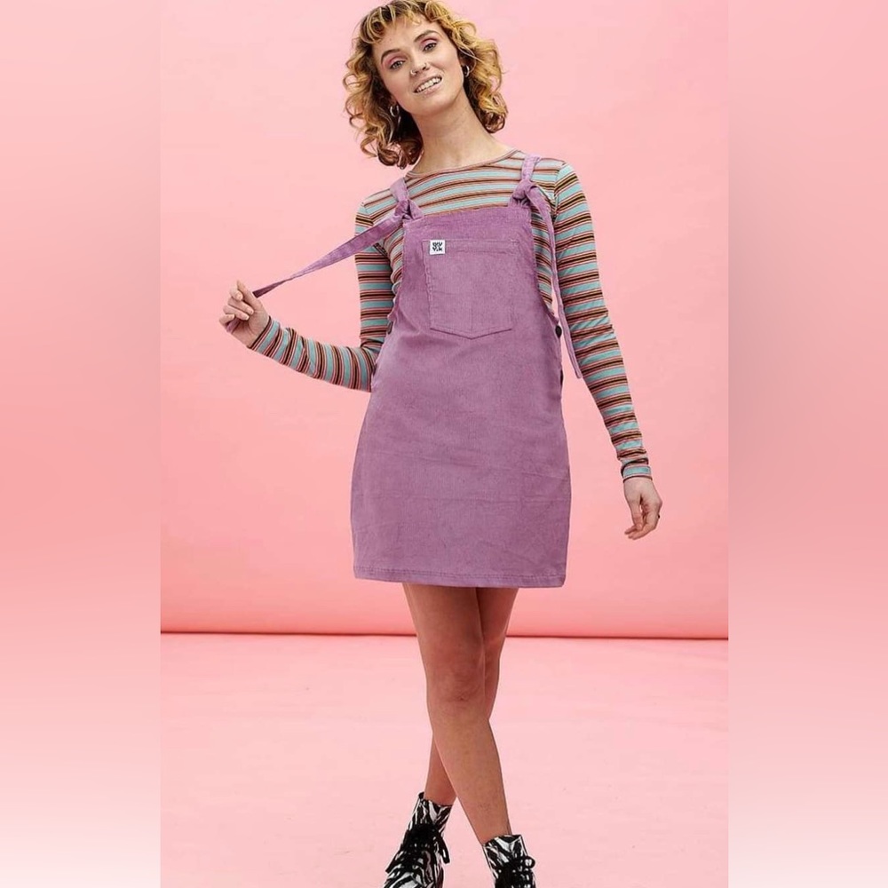 Lucy & Yak Mini Pini Dress: Corduroy in Grape